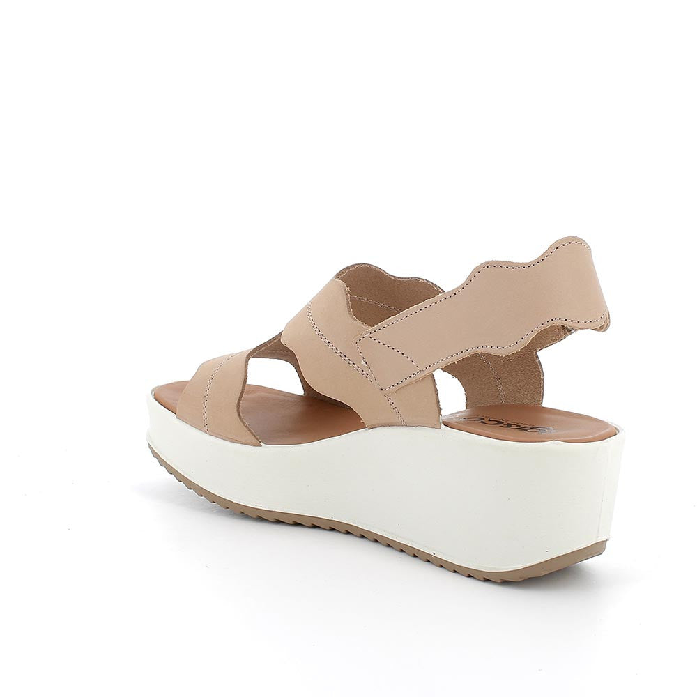 Igi&Co 5668422 sandali con zeppa in pelle da donna beige