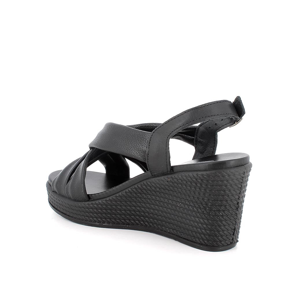 Igi&Co 5673600 sandali con zeppa da donna nero