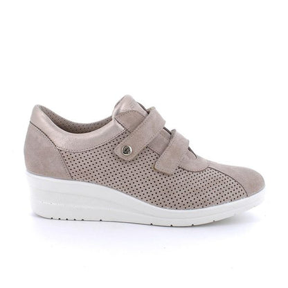 Enval Soft 5758733 sneakers con zeppa in pelle color visone da donna