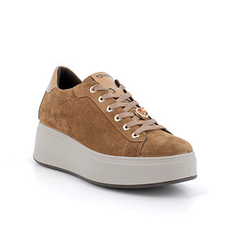 Igi&Co 6672222 Sneakers con zeppa in pelle da donna cognac