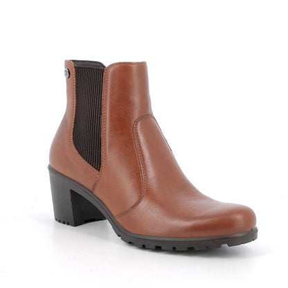 Enval Soft 6755033 Stivaletti con tacco in pelle da donna cognac