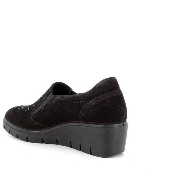 Enval Soft 6766200 Slip on con zeppa in pelle da donna nero