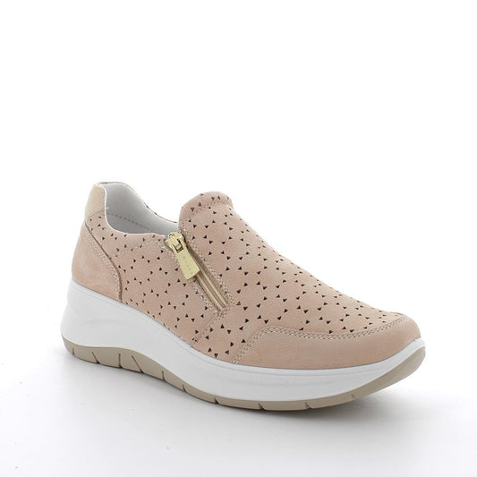 Igi&Co 7652222 Slip on con zeppa in pelle da donna beige