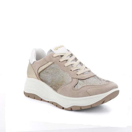 Igi&Co 7663811 Sneakers con zeppa da donna visone