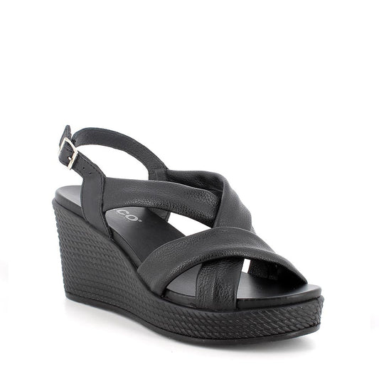 Igi&Co 7671100 Sandali con zeppa da donna nero