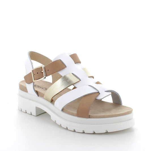 Igi&Co 7672100 Sandali con tacco in pelle da donna bianco-beige