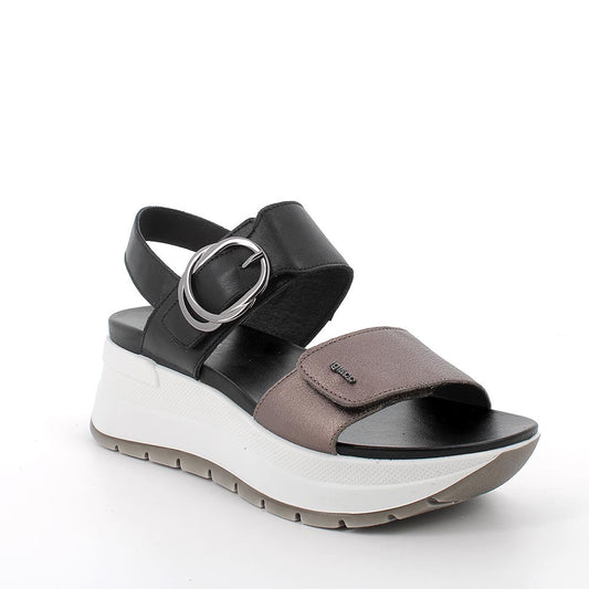 Igi&Co 7677622 Sandali con zeppa in pelle da donna bronzo-nero