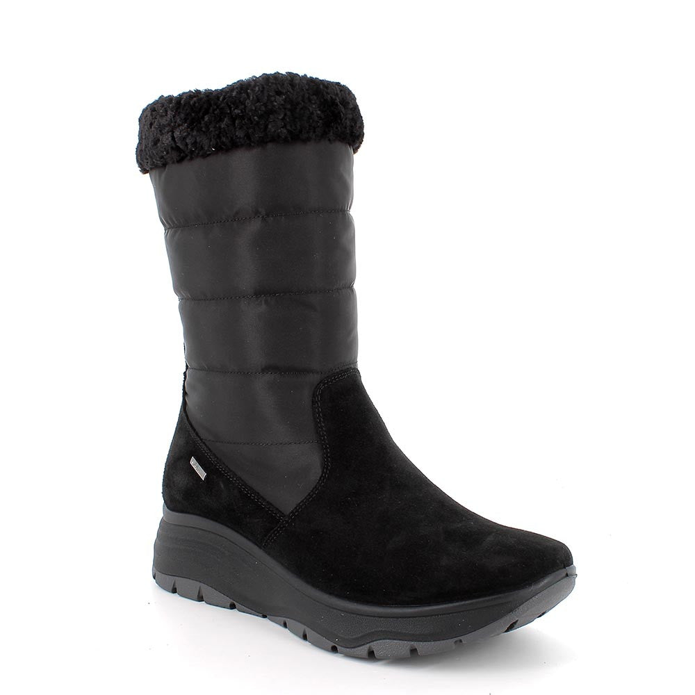 Igi&Co 8657200 Stivali gore-tex con zeppa da donna nero con zip
