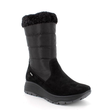 Igi&Co 8657200 Stivali gore-tex con zeppa da donna nero con zip
