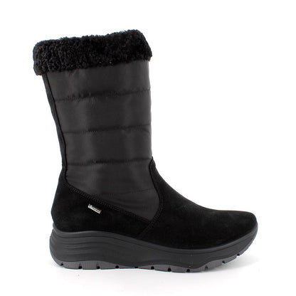 Igi&Co 8657200 Stivali gore-tex con zeppa da donna nero con zip