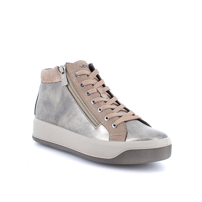 Igi&Co 8670011 Sneakers alte da donna platino con zip