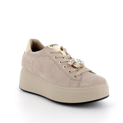 Igi&Co 8671233 Sneakers con zeppa da donna beige con lacci