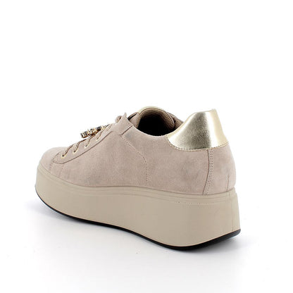 Igi&Co 8671233 Sneakers con zeppa da donna beige con lacci