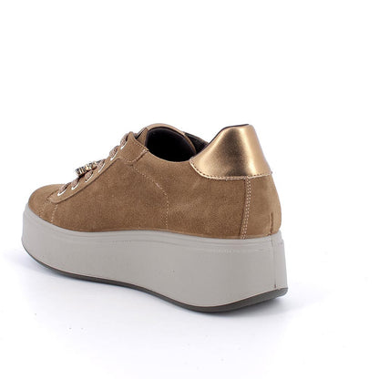 Igi&Co 8671244 Sneakers con zeppa da donna marrone con lacci