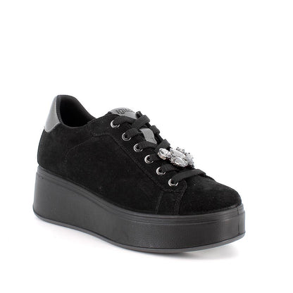 Igi&Co 8671255 Sneakers con zeppa da donna nero con lacci