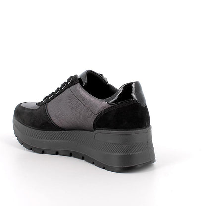Igi&Co 8677500 Sneakers con zeppa da donna grigio e nero con zip