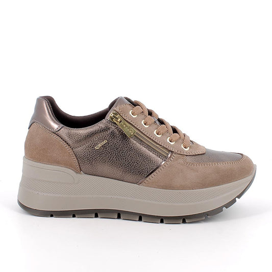 Igi&Co 8677522 Sneakers con zeppa da donna marrone con zip