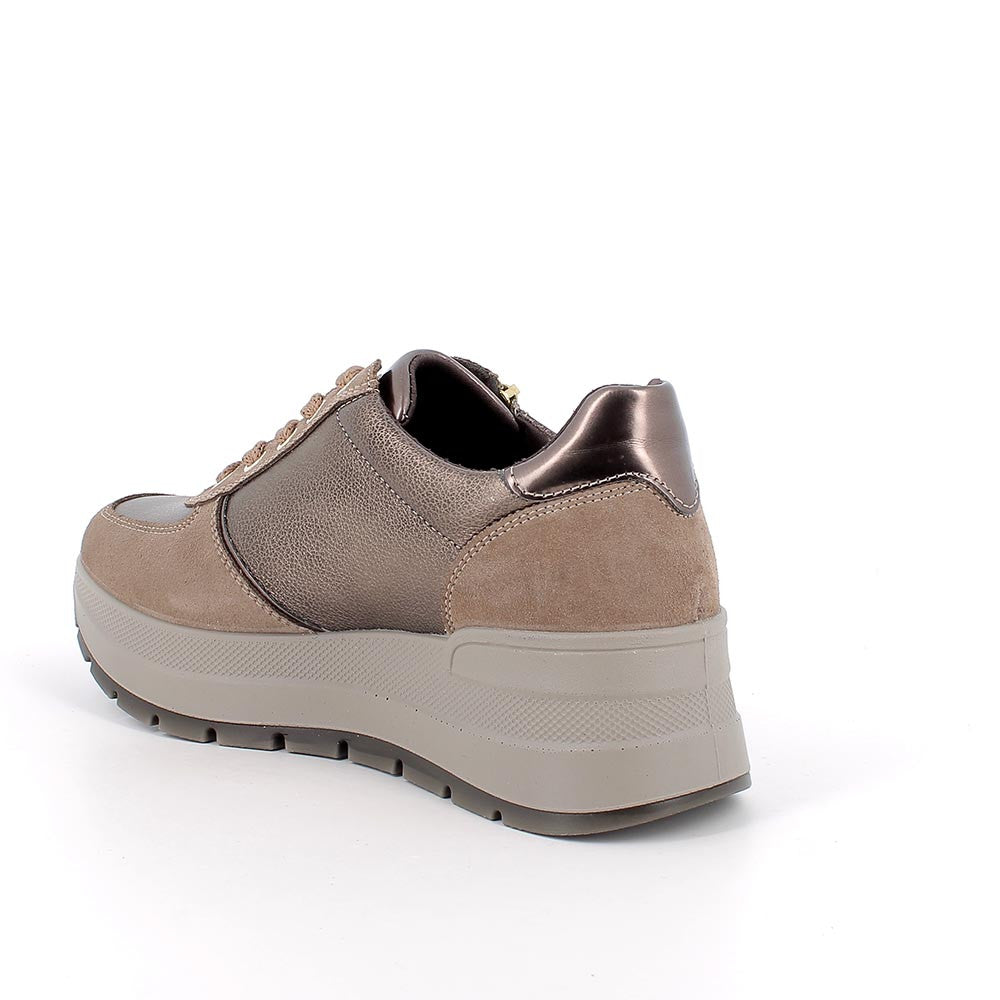 Igi&Co 8677522 Sneakers con zeppa da donna marrone con zip