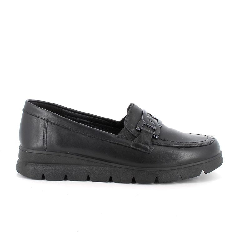 Enval Soft 8756700 Mocassini neri da donna in pelle