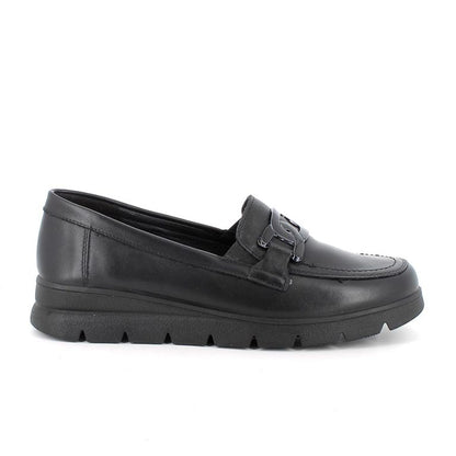 Enval Soft 8756700 Mocassini neri da donna in pelle