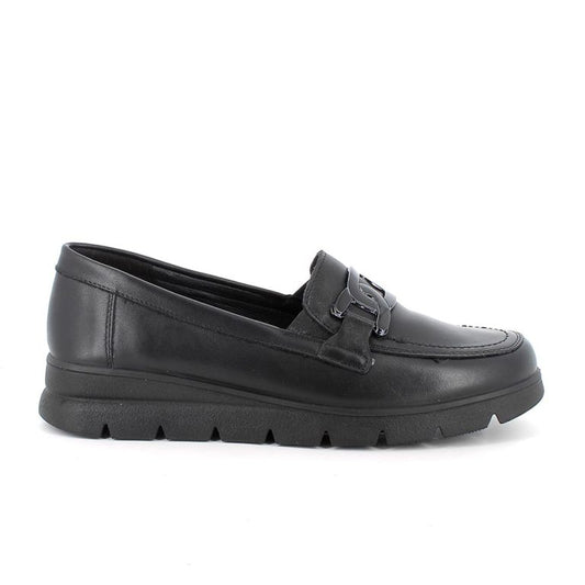 Enval Soft 8756700 Mocassini neri da donna in pelle