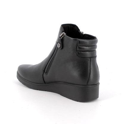 Enval Soft 8761400 Stivaletti neri con zeppa in pelle da donna