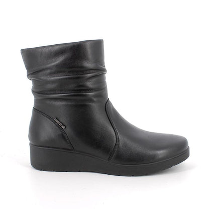 Enval Soft 8761600 Stivaletti con zeppa in pelle da donna nero