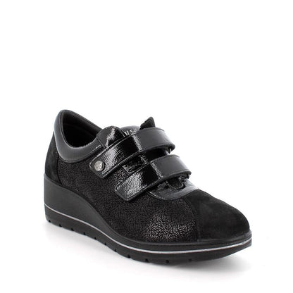 Enval Soft 8763800 Scarpe con zeppa da donna nero laminato-nero