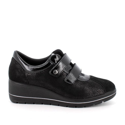 Enval Soft 8763800 Scarpe con zeppa da donna nero laminato-nero