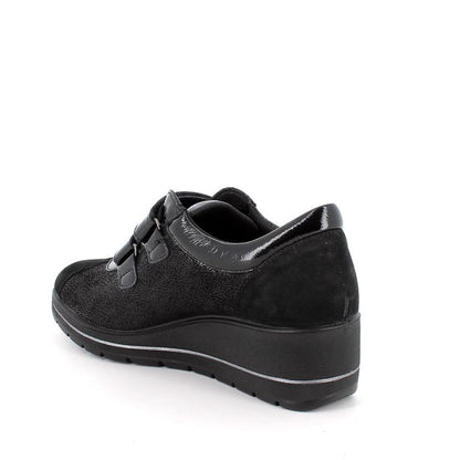 Enval Soft 8763800 Scarpe con zeppa da donna nero laminato-nero
