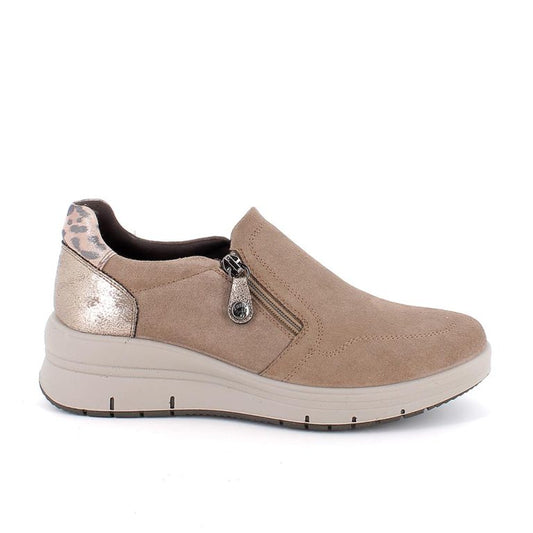 Enval Soft 8777722 Slip on donna con zeppa in pelle fango