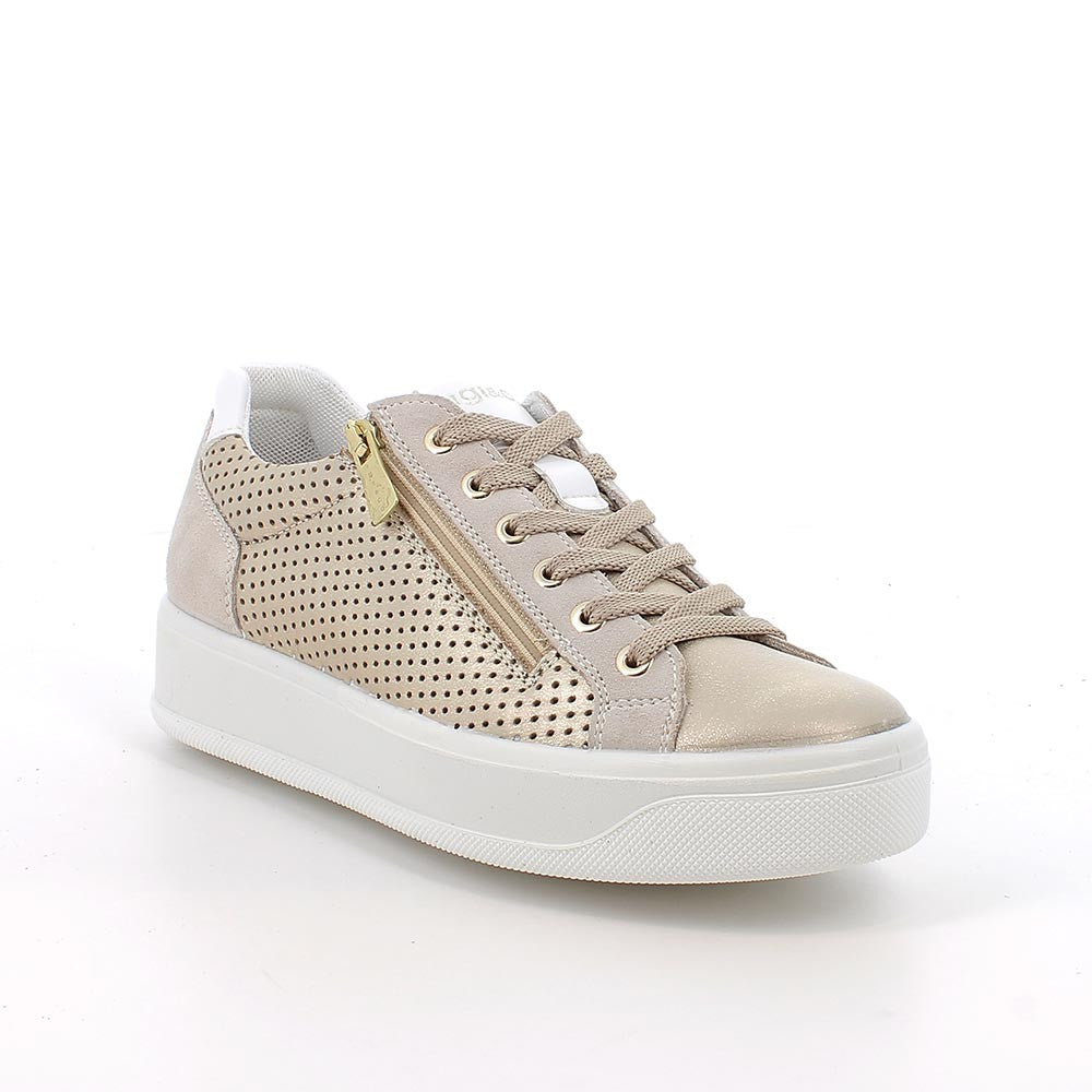 Igi&Co 1144544 Sneakers da donna platino e beige con zip