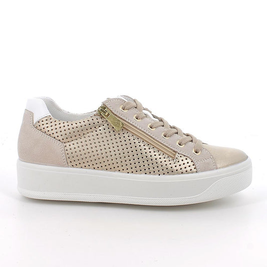 Igi&Co 1144544 Sneakers da donna platino e beige con zip