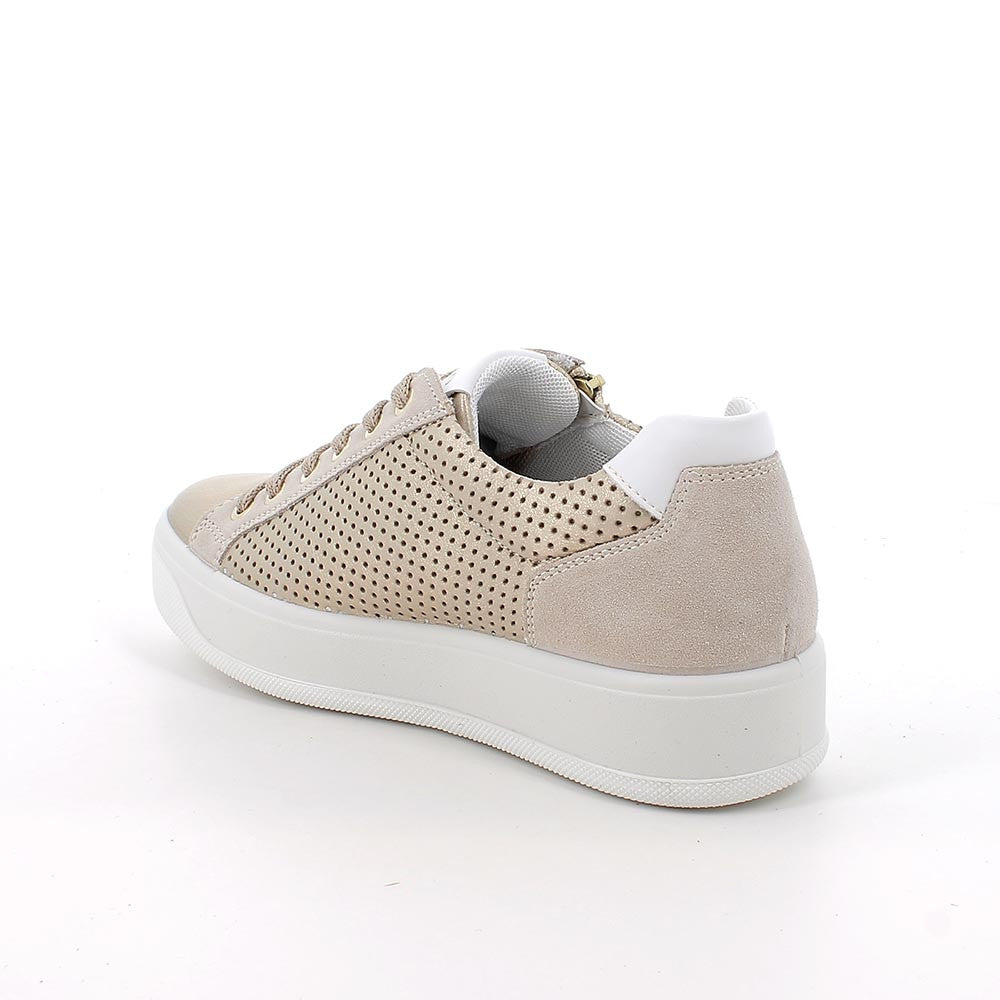 Igi&Co 1144544 Sneakers da donna platino e beige con zip