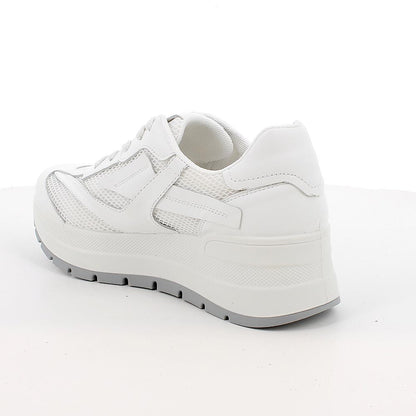 Igi&Co 1156900 Sneakers con zeppa da donna bianco con lacci