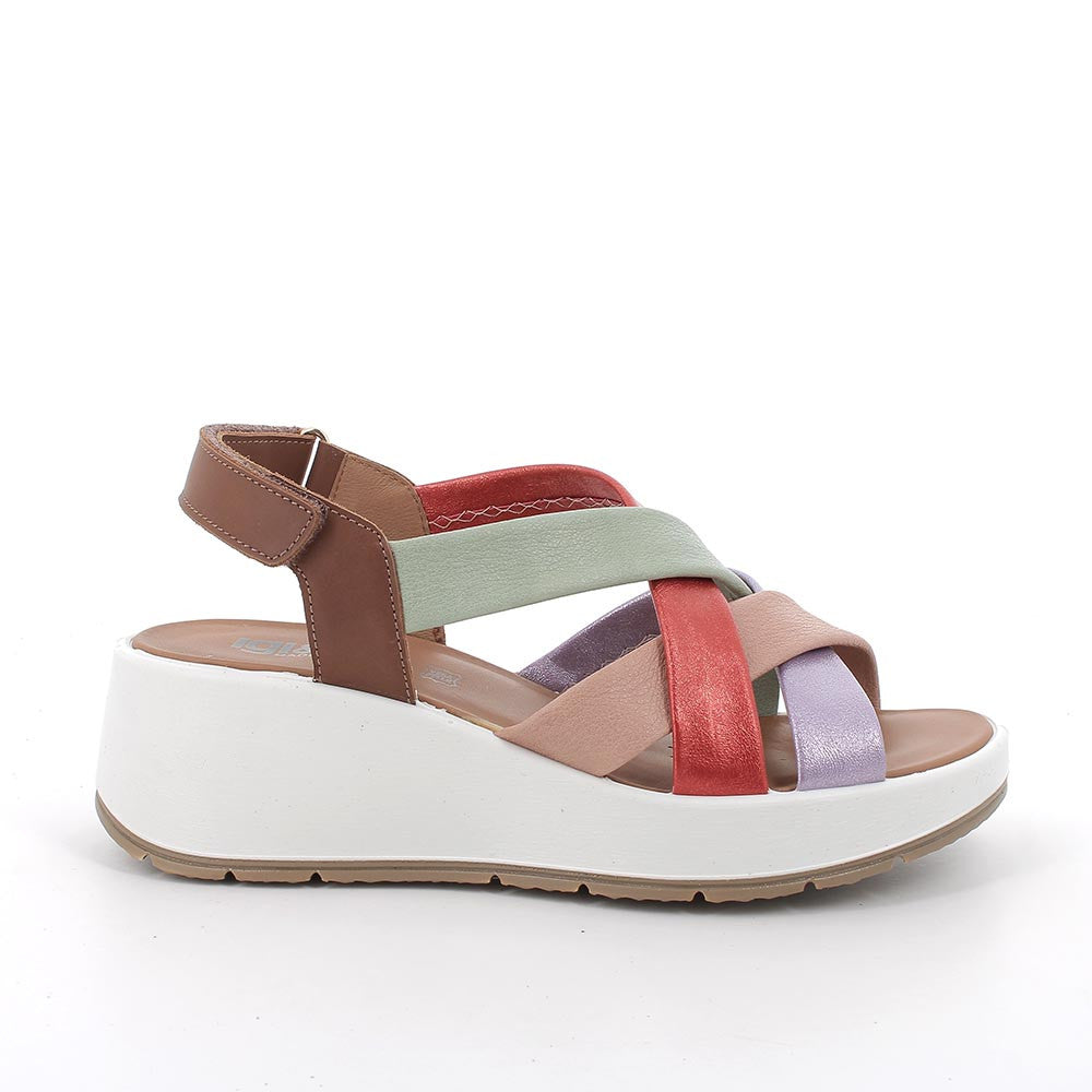 Igi&Co 1163144 Sandali con zeppa da donna rosso e beige con strap