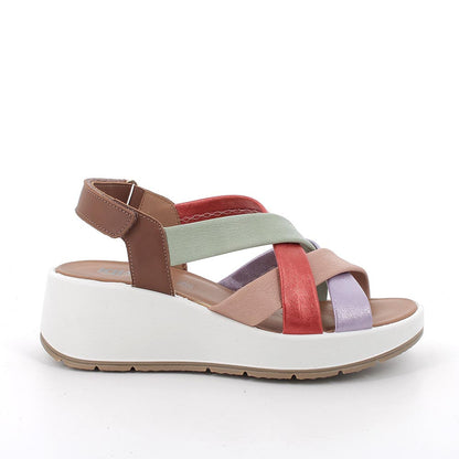 Igi&Co 1163144 Sandali con zeppa da donna rosso e beige con strap