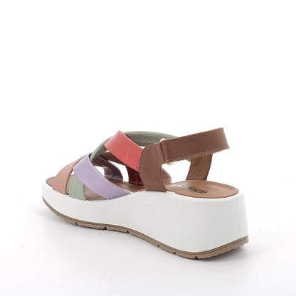 Igi&Co 1163144 Sandali con zeppa da donna rosso e beige con strap