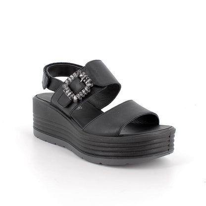 Igi&Co 1164500 Sandali con zeppa da donna nero con strap