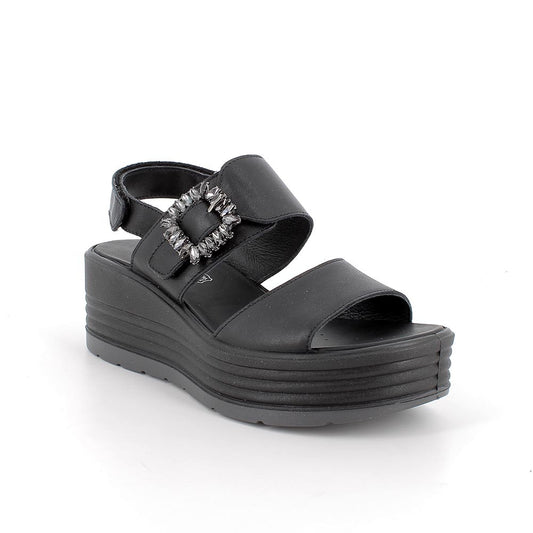 Igi&Co 1164500 Sandali con zeppa da donna nero con strap