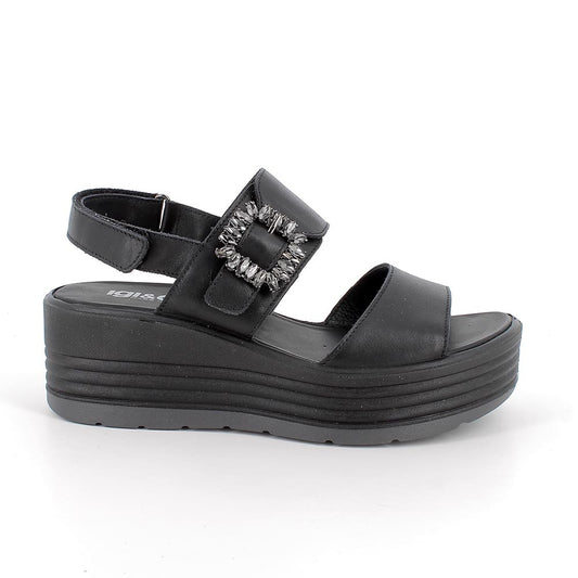 Igi&Co 1164500 Sandali con zeppa da donna nero con strap