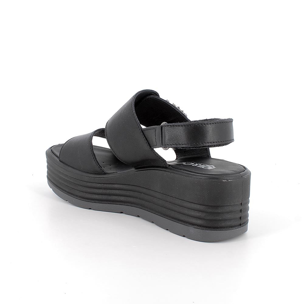 Igi&Co 1164500 Sandali con zeppa da donna nero con strap