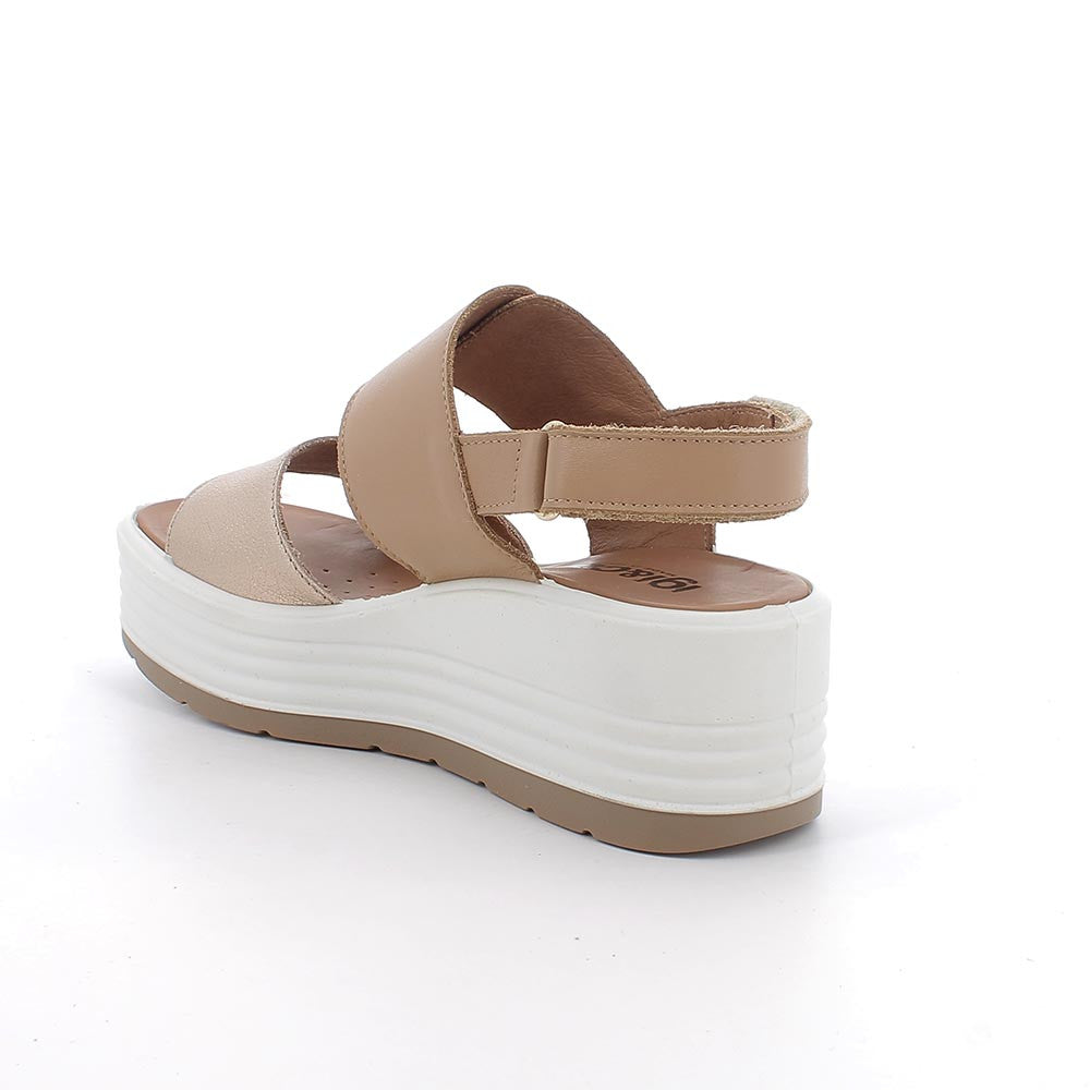 Igi&Co 1164511 Sandali con zeppa da donna beige e platino con strap