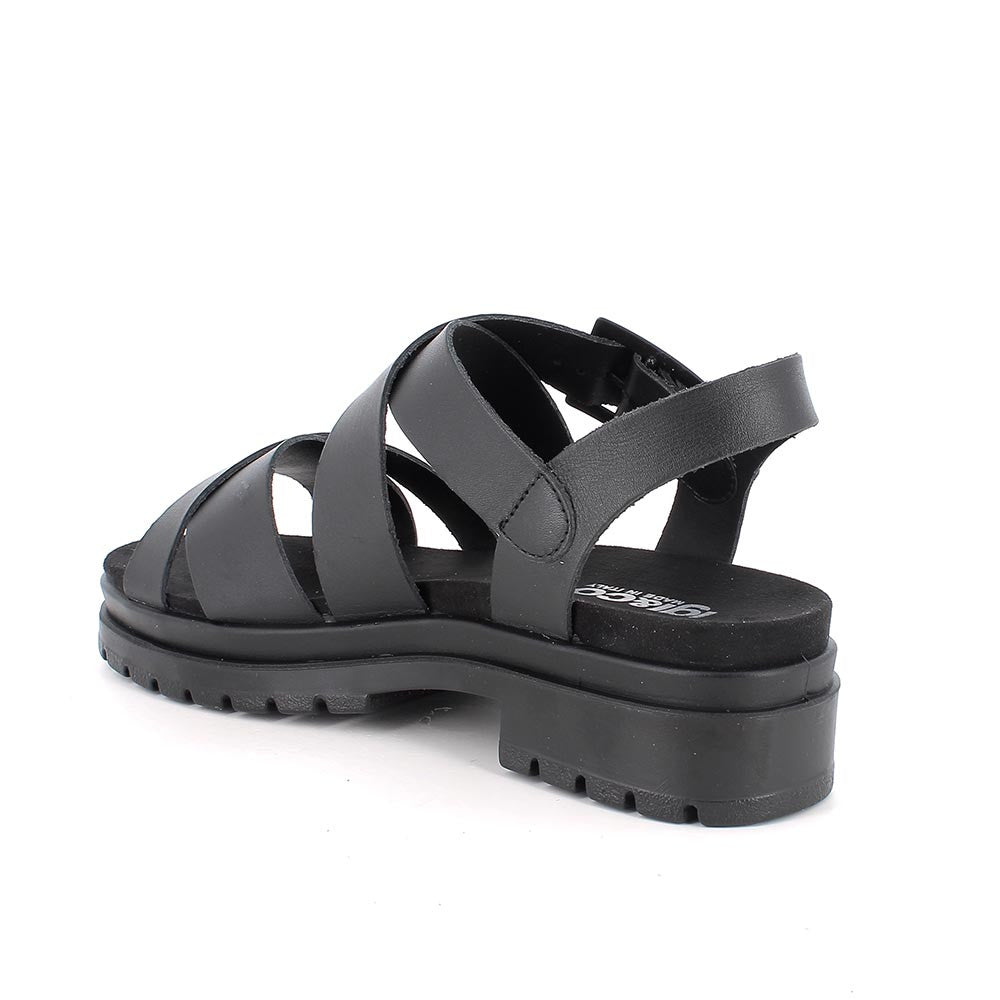 Igi&Co 1169600 Sandali con tacco da donna nero con fibbia