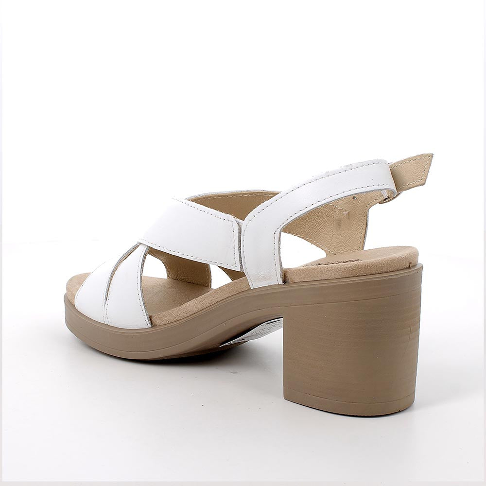 Igi&Co 1171222 Sandali con tacco da donna bianco e beige con fibbia