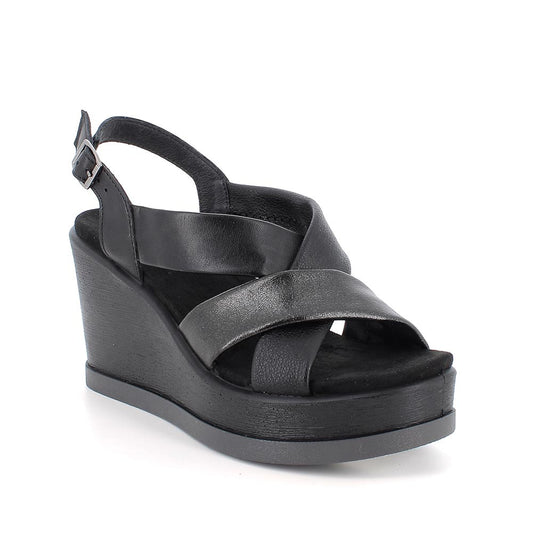 Igi&Co 1173200 Sandali con zeppa da donna nero con fibbia