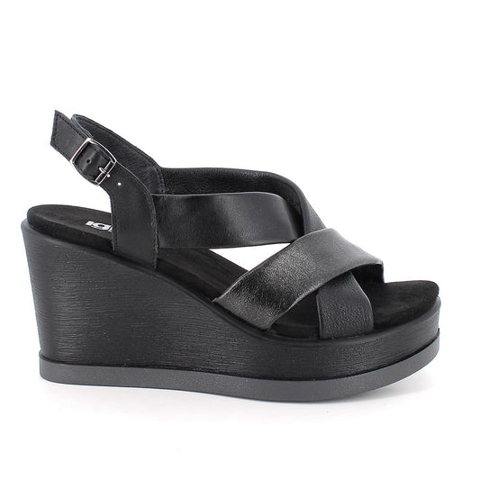 Igi&Co 1173200 Sandali con zeppa da donna nero con fibbia