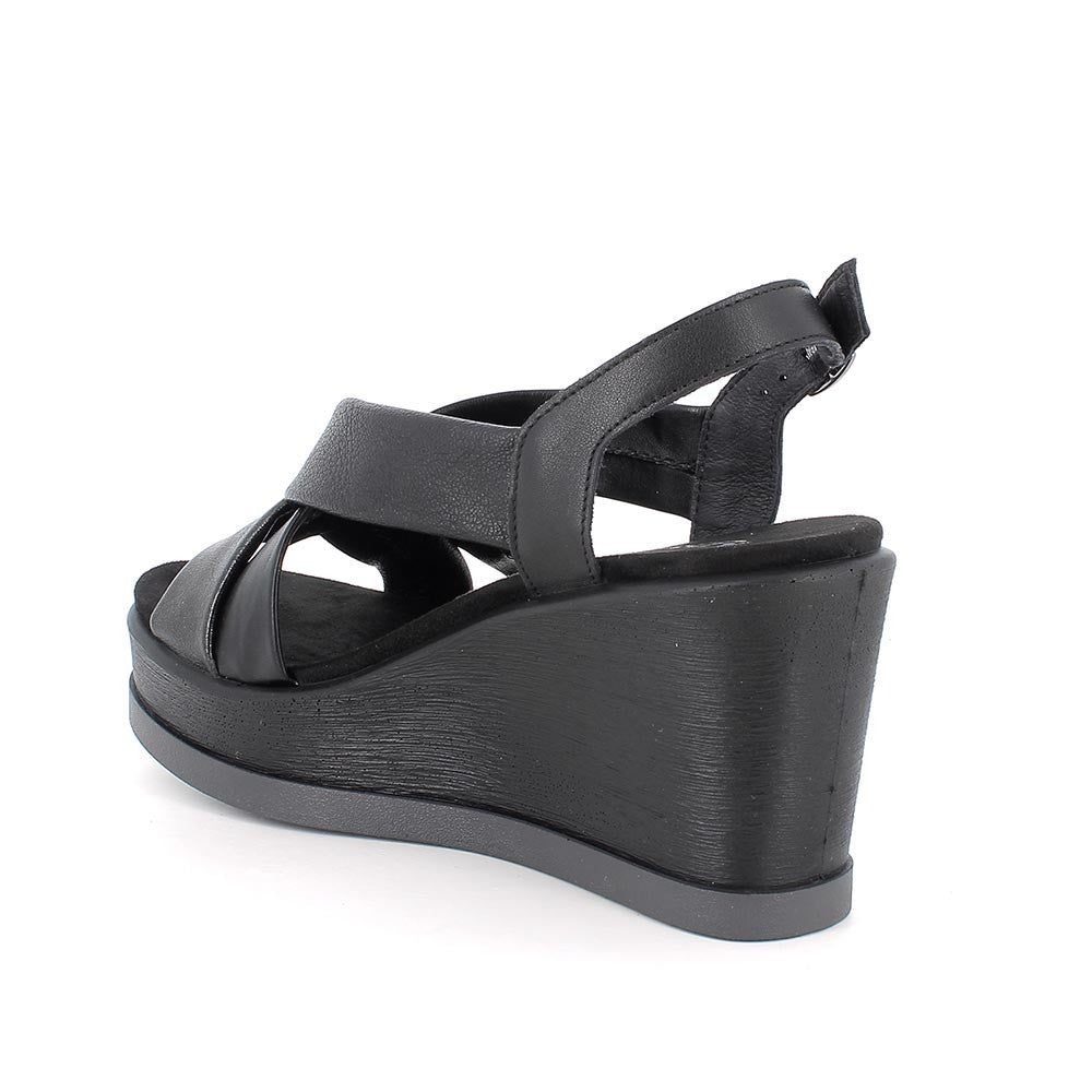 Igi&Co 1173200 Sandali con zeppa da donna nero con fibbia