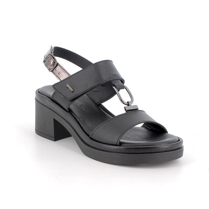 Igi&Co 1193400 Sandali con tacco da donna nero e grigio con strap