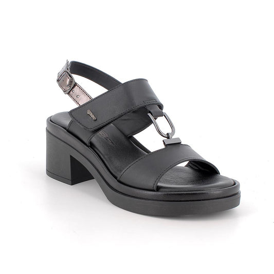 Igi&Co 1193400 Sandali con tacco da donna nero e grigio con strap